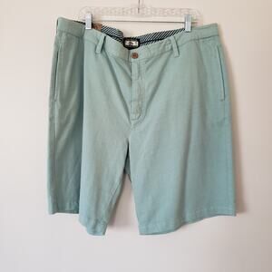 New Gray Earth Cotton Men's Chino Shorts Light Blue Green Size 42